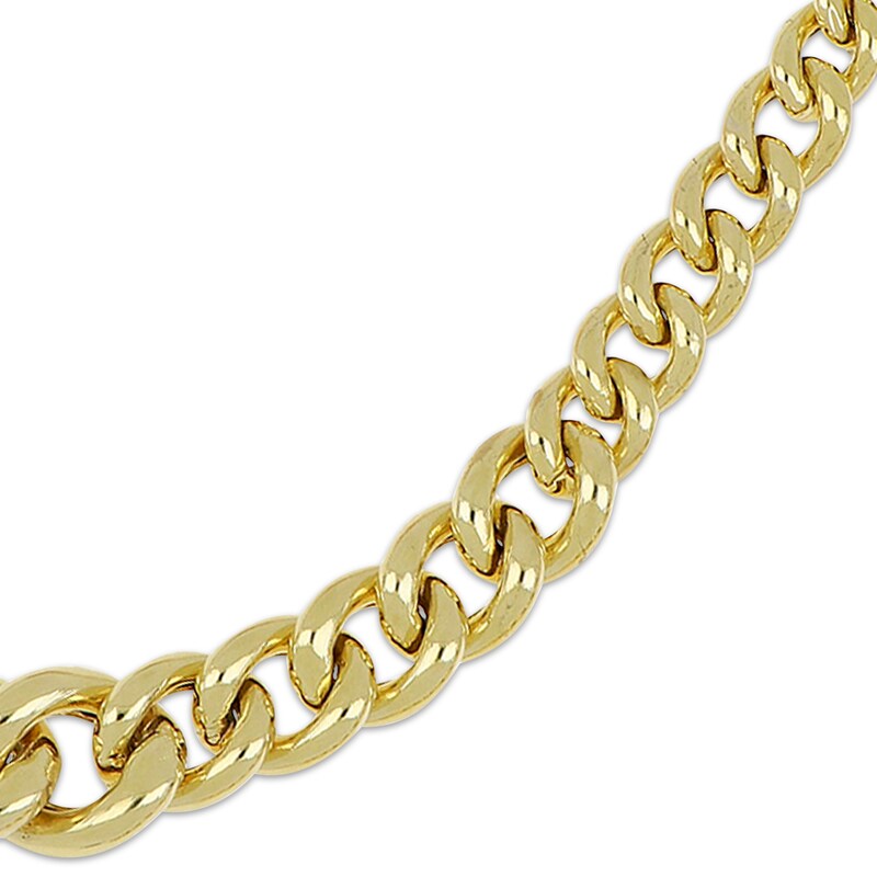 Main Image 2 of Puffy Graduated Curb Chain Necklace Hollow 10K Yellow Gold 20&quot;