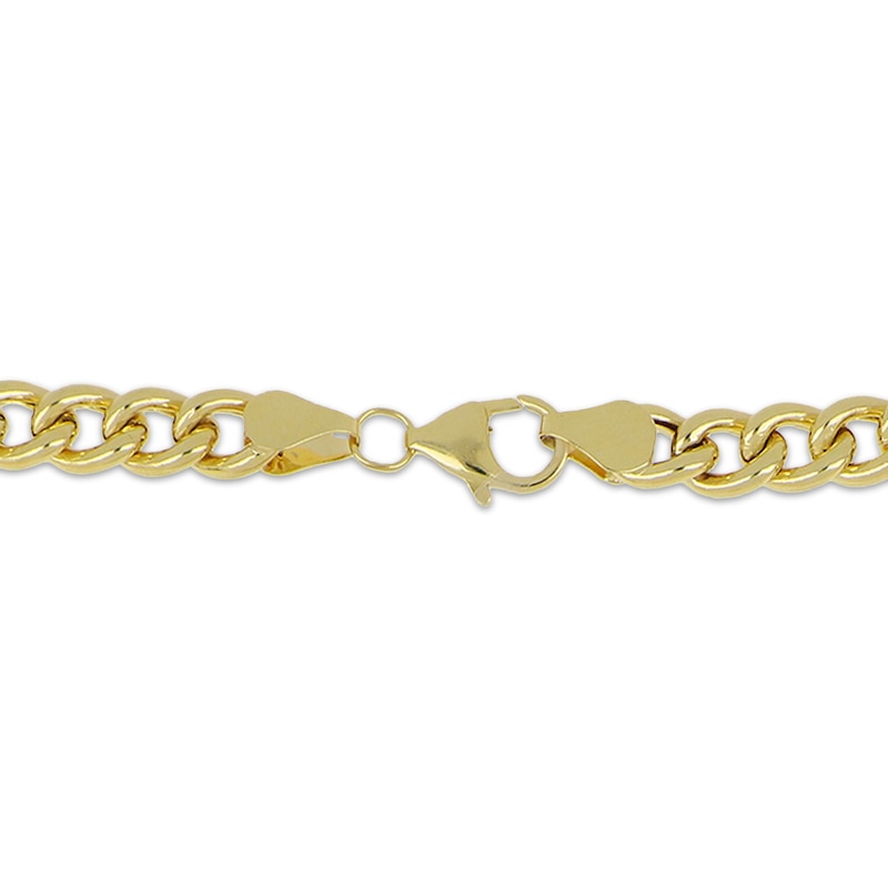 Main Image 3 of Puffy Graduated Curb Chain Necklace Hollow 10K Yellow Gold 20&quot;