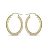 Thumbnail Image 3 of Italian Brilliance Diamond-Cut Oval Hoop Earrings 14K Yellow Gold 27.5mm
