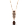 Thumbnail Image 1 of Le Vian Chocolate Waterfall Quartz Necklace 1/3 ct tw Diamonds 14K Strawberry Gold 19&quot;