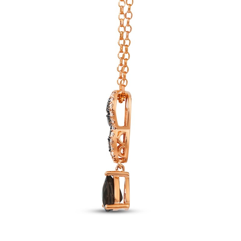 Main Image 2 of Le Vian Chocolate Waterfall Quartz Necklace 1/3 ct tw Diamonds 14K Strawberry Gold 19&quot;