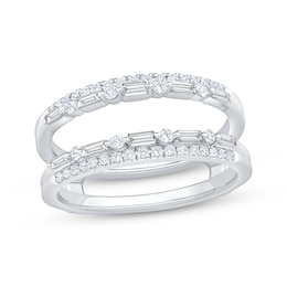 Now + Forever Baguette & Round-Cut Diamond Enhancer Ring 1/2 ct tw 14K White Gold