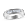 Thumbnail Image 1 of Now + Forever Men's Certified Diamond Five-Stone Wedding Band 1/2 ct tw Platinum