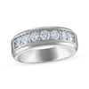 Thumbnail Image 1 of Now + Forever Men's Certified Diamond Seven-Stone Wedding Band 1 ct tw Platinum
