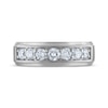 Thumbnail Image 3 of Now + Forever Men's Certified Diamond Seven-Stone Wedding Band 1 ct tw Platinum