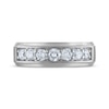 Thumbnail Image 2 of Men's Certified Diamond Seven-Stone Wedding Band 1 ct tw Platinum