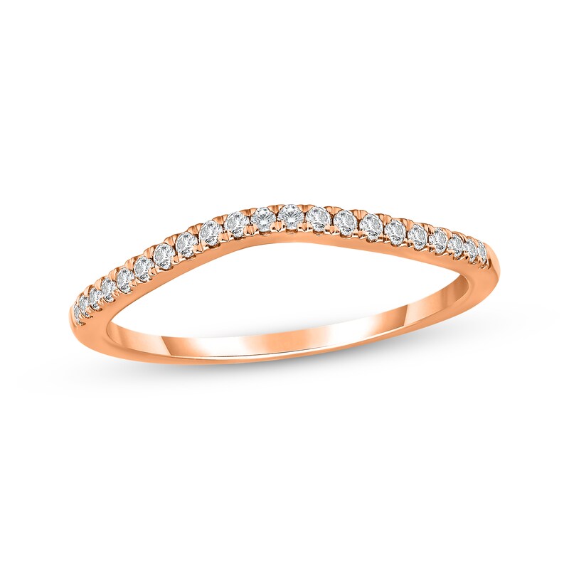Main Image 1 of Now + Forever Diamond Contour Wedding Band 1/6 ct tw 10K Rose Gold