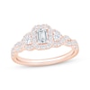 Thumbnail Image 1 of Now + Forever Emerald-Cut Diamond Halo Engagement Ring 7/8 ct tw 14K Rose Gold