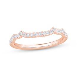 Now + Forever Diamond Contour Wedding Band 1/5 ct tw 14K Rose Gold