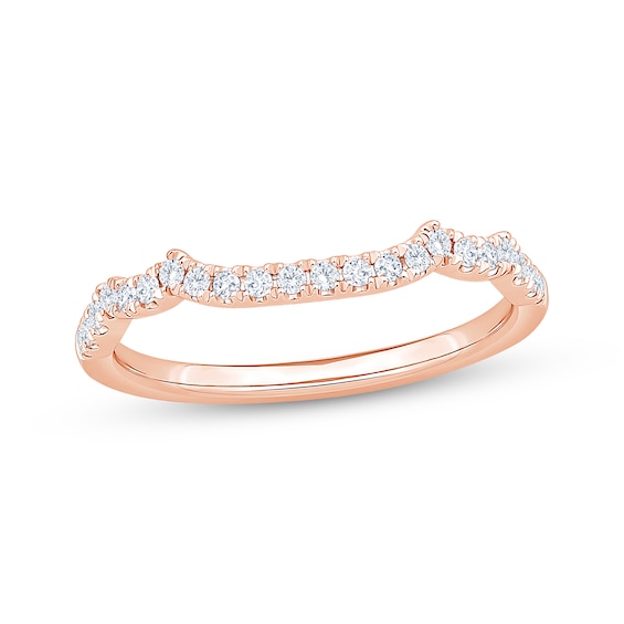 Now + Forever Diamond Contour Wedding Band 1/5 ct tw 14K Rose Gold