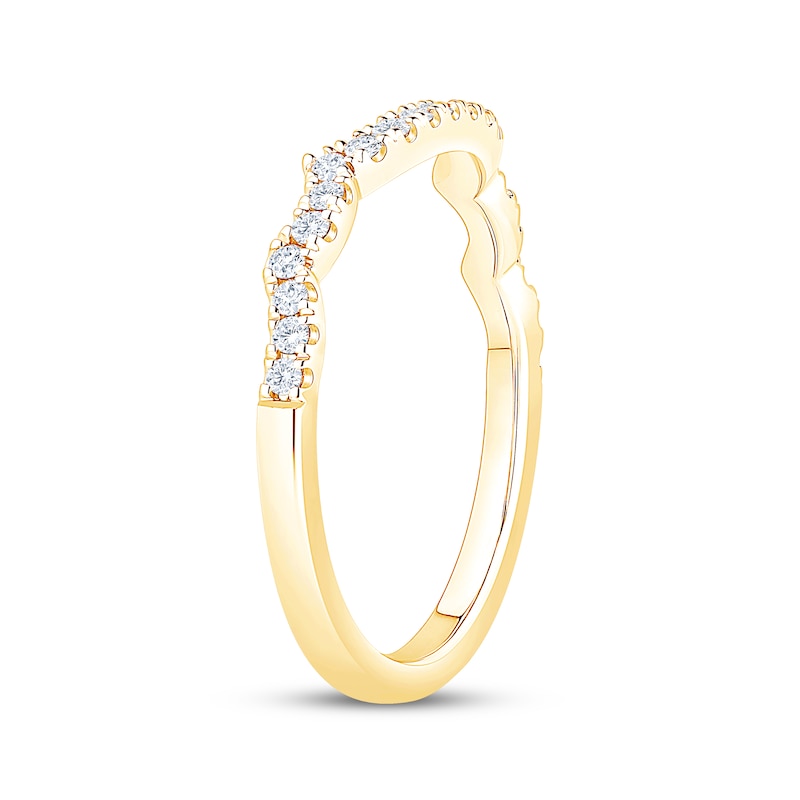 Main Image 2 of Now + Forever Diamond Scalloped Edge Wedding Band 1/5 ct tw 14K Yellow Gold