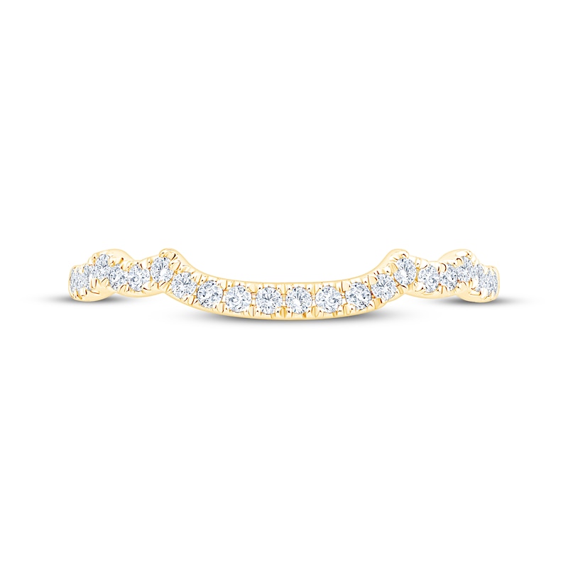 Main Image 3 of Now + Forever Diamond Scalloped Edge Wedding Band 1/5 ct tw 14K Yellow Gold