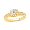 Thumbnail Image 1 of Now + Forever Princess-Cut Diamond Halo Engagement Ring 5/8 ct tw 10K Yellow Gold