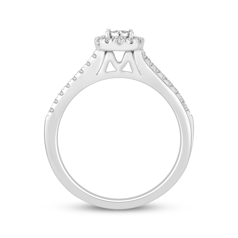 Main Image 3 of Now + Forever Round-Cut Diamond Halo Engagement Ring 1/4 ct tw 10K White Gold