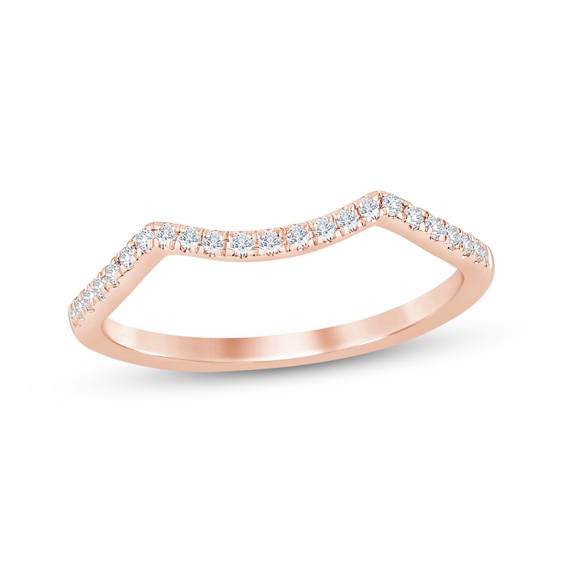 Main Image 1 of Now + Forever Diamond Contour Wedding Band 1/8 ct tw 14K Rose Gold