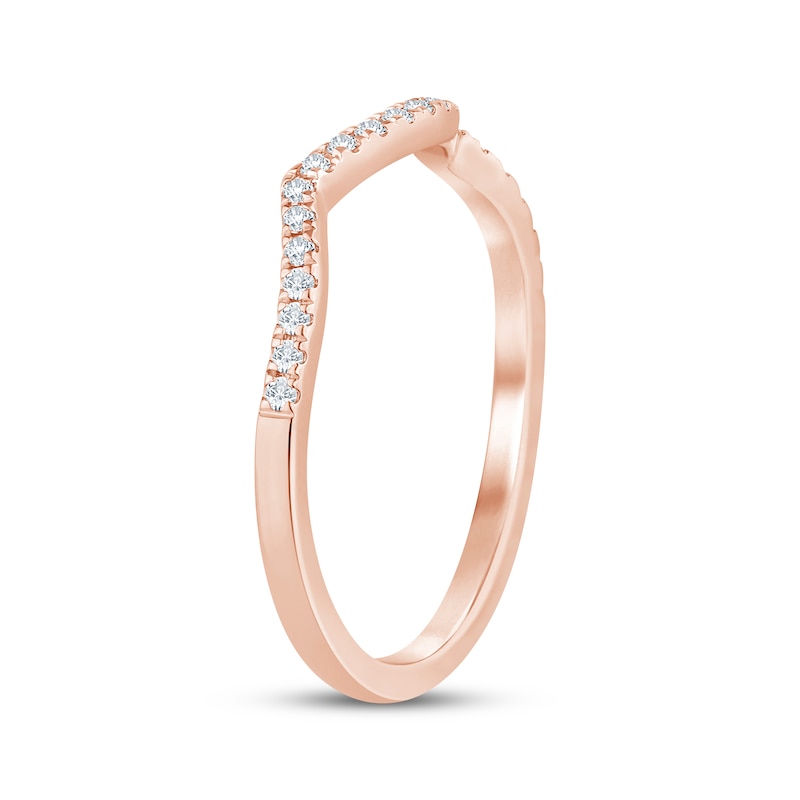Main Image 2 of Now + Forever Diamond Contour Wedding Band 1/8 ct tw 14K Rose Gold
