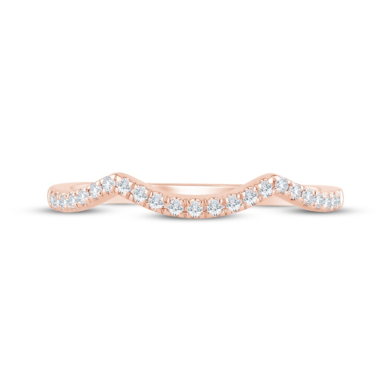 Main Image 3 of Now + Forever Diamond Contour Wedding Band 1/8 ct tw 14K Rose Gold