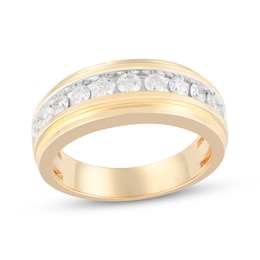 Now + Forever Men's Diamond Wedding Band 1 ct tw 10K Yellow Gold
