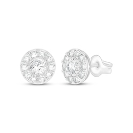 KAY Lab-Grown Diamonds Halo Stud Earrings 2 ct tw 10K White Gold