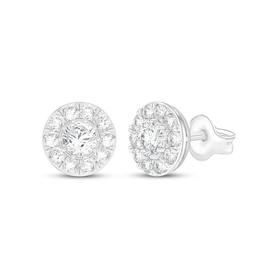 KAY Lab-Grown Diamonds Halo Stud Earrings 2 ct tw 10K White Gold