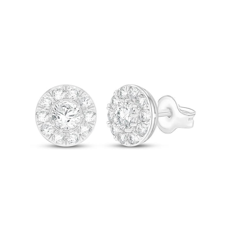 Main Image 1 of KAY Lab-Grown Diamonds Halo Stud Earrings 2 ct tw 10K White Gold