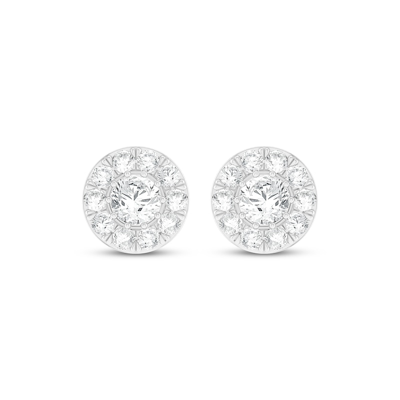 Main Image 2 of KAY Lab-Grown Diamonds Halo Stud Earrings 2 ct tw 10K White Gold
