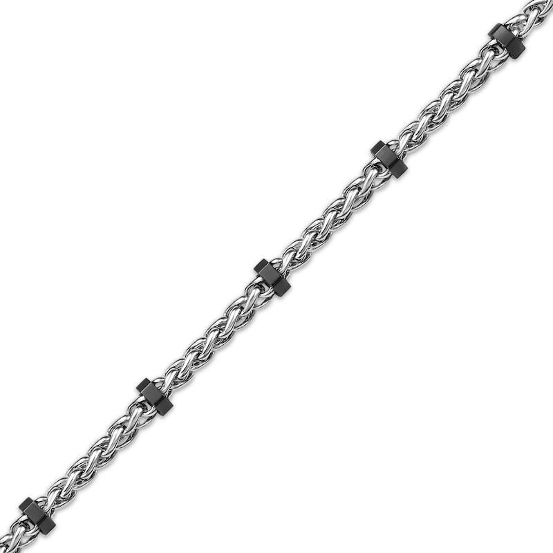 Main Image 2 of Wheat Chain Station Necklace Solid Stainless Steel 22&quot;