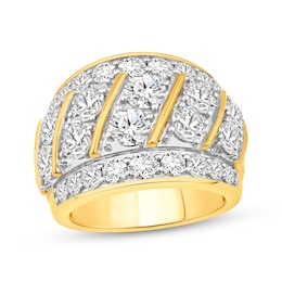 KAY Lab-Grown diamonds Men's Diagonal Multi-Row Ring 7 ct tw 10K Yellow Gold