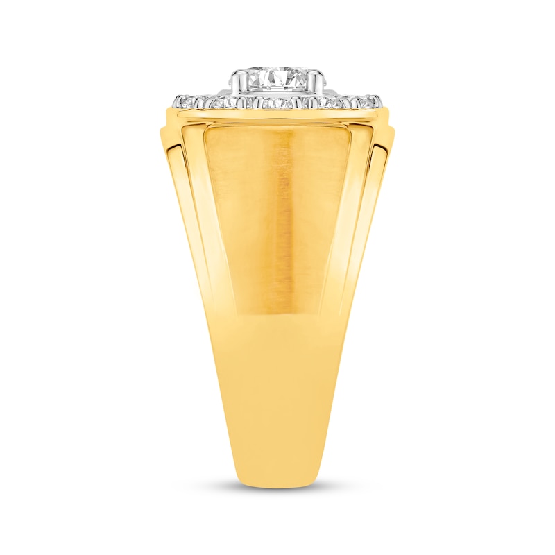 Main Image 2 of KAY Lab-Grown diamonds Men's Halo Ring 2 ct tw 10K Yellow Gold