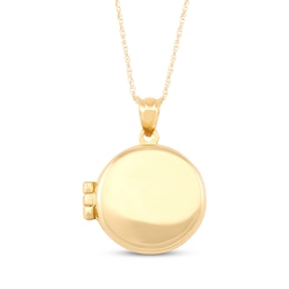 Circle Locket Necklace 10K Yellow Gold 18"