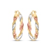 Thumbnail Image 2 of Twist Hoop Earrings 14K Yellow Gold with Rose & White Rhodium 20mm