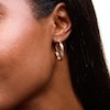 Thumbnail Image 4 of Twist Hoop Earrings 14K Yellow Gold with Rose & White Rhodium 20mm