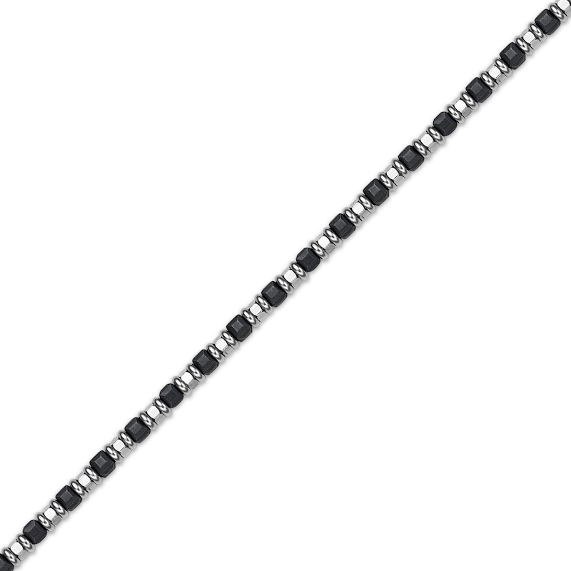 Main Image 2 of Men's Bead Necklace Stainless Steel & Black Ion Plating 24&quot;