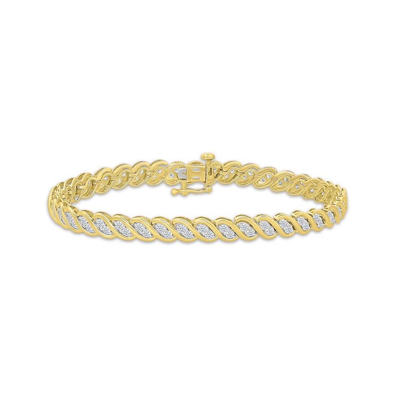 Main Image 1 of KAY Lab-Grown diamonds S-Link Bracelet 2 ct tw 10K Yellow Gold 7&quot;