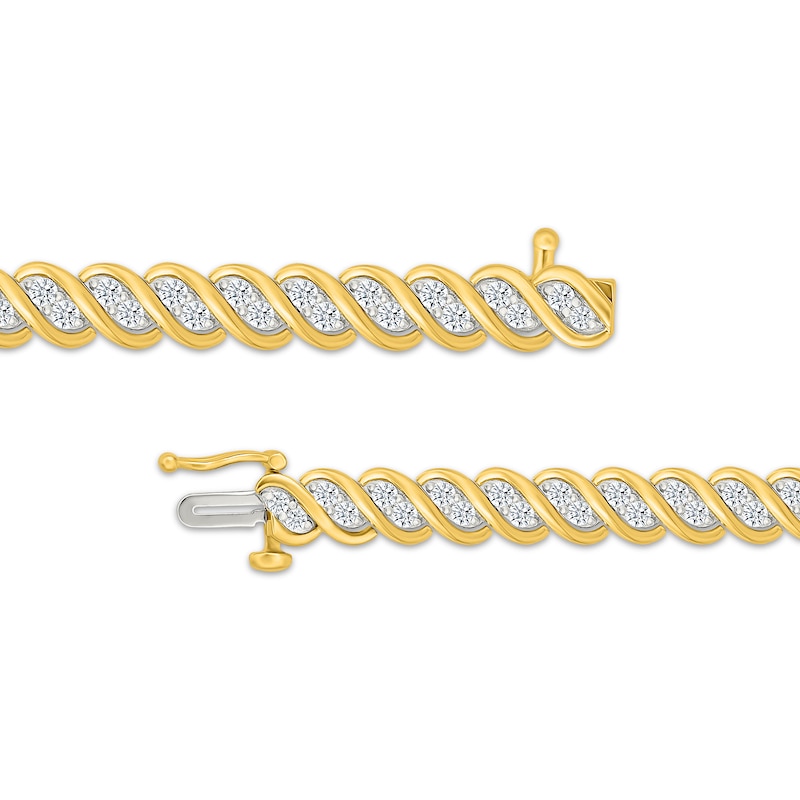 Main Image 3 of KAY Lab-Grown diamonds S-Link Bracelet 2 ct tw 10K Yellow Gold 7&quot;