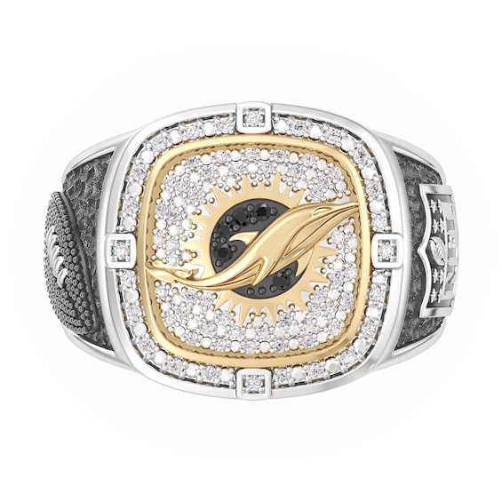 True Fans Miami Dolphins Championship Ring Sterling Silver & 10K Yellow Gold Ring
