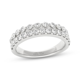 THE LEO Ideal Cut Diamond Two-Row Anniversary Ring 1 ct tw 14K White Gold
