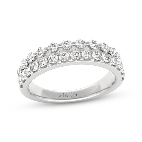 THE LEO Ideal Cut Diamond Two-Row Anniversary Ring 1 ct tw 14K White Gold