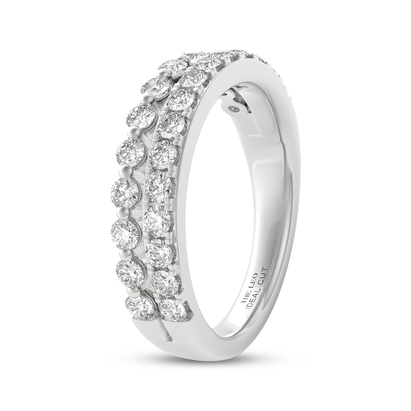 Main Image 2 of THE LEO Ideal Cut Diamond Two-Row Anniversary Ring 1 ct tw 14K White Gold