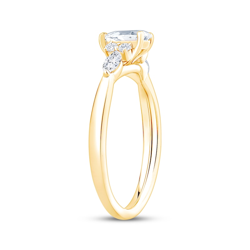 Main Image 2 of Now + Forever Lab-Grown Diamonds Pear-Shaped Engagement Ring 3/4 ct tw 14K Yellow Gold
