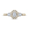 Thumbnail Image 3 of Memories Moments Magic Oval-Cut & Pear-Shaped Diamond Three-Stone Engagement Ring 1/3 ct tw 14K Yellow Gold