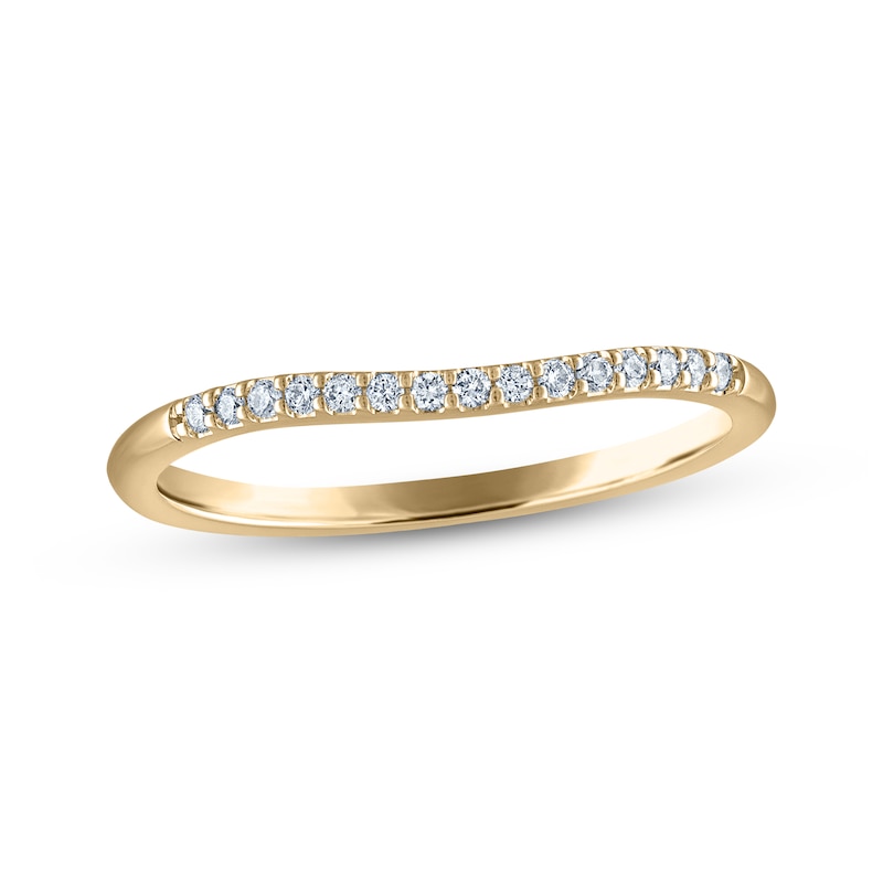 Main Image 1 of Now + Forever Diamond Contour Wedding Band 1/10 ct tw 14K Yellow Gold