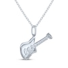 Thumbnail Image 3 of Guitar Necklace with Diamond Accents Sterling Silver 18"