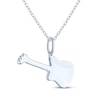 Thumbnail Image 4 of Guitar Necklace with Diamond Accents Sterling Silver 18"