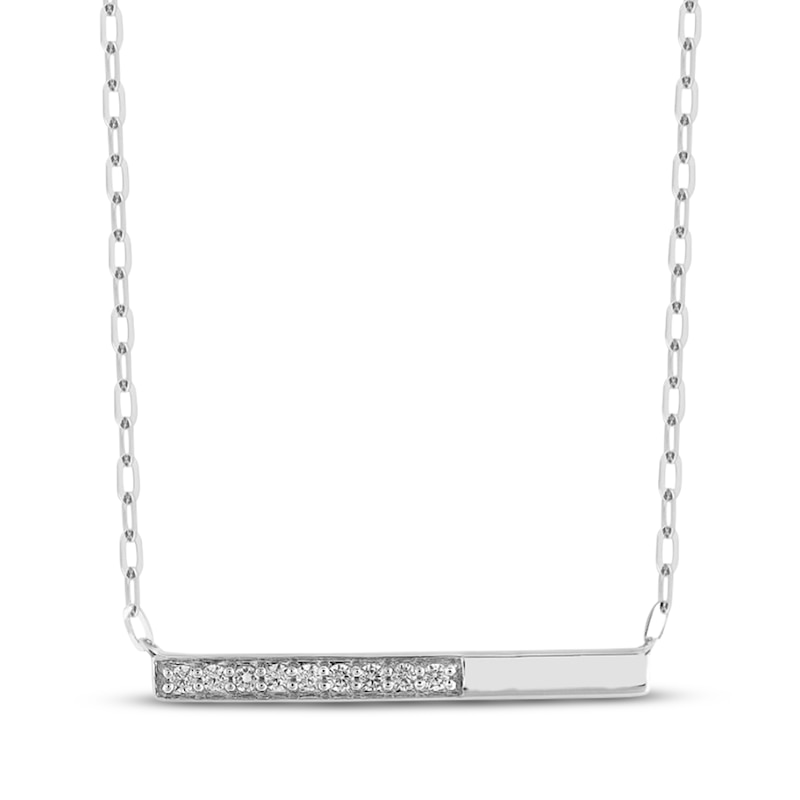 Main Image 1 of STUDIO BY KAY Diamond Horizontal Bar Necklace 1/6 ct tw Sterling Silver 18&quot;
