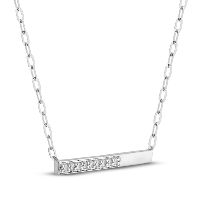 Main Image 2 of STUDIO BY KAY Diamond Horizontal Bar Necklace 1/6 ct tw Sterling Silver 18&quot;