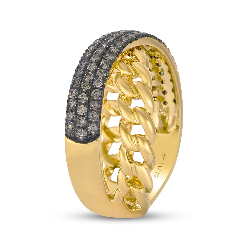 Main Image 2 of Le Vian Diamond Crossover Chain Link Ring 1/2 ct tw 14K Honey Gold