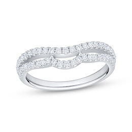 Now + Forever Diamond Two-Row Contour Anniversary Ring 3/8 ct tw 10K White Gold