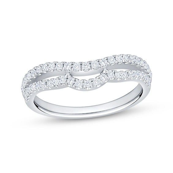Now + Forever Diamond Two-Row Contour Anniversary Ring 3/8 ct tw 10K White Gold
