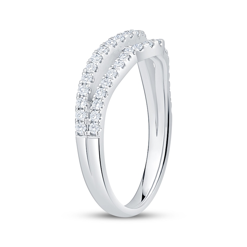 Main Image 2 of Now + Forever Diamond Two-Row Contour Anniversary Ring 3/8 ct tw 10K White Gold
